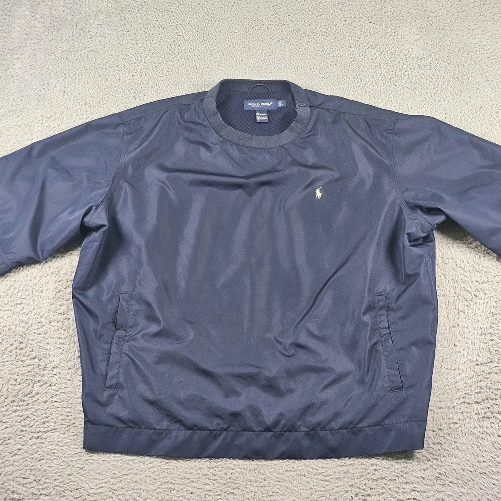 Polo Golf Ralph Lauren Jacket Mens Large Navy Windbreaker Pullover Mesh Lined